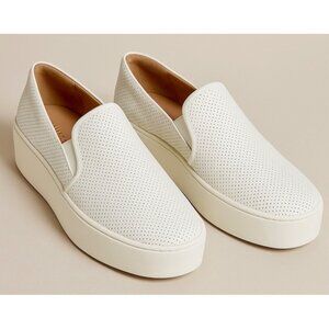 Vince Warren Perforated Platform Sneaker, White, Women's Size 11 NEW
